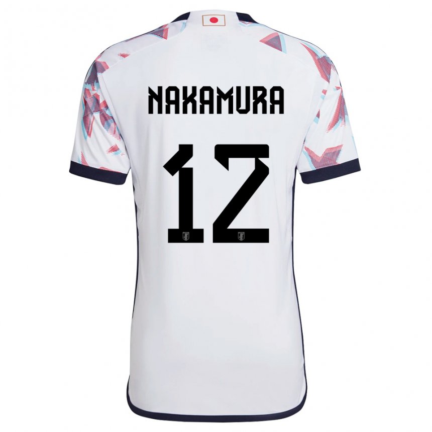 Naisten Japanin Keisuke Nakamura #12 Valkoinen Vieraspaita 22-24 Lyhythihainen Paita T-paita