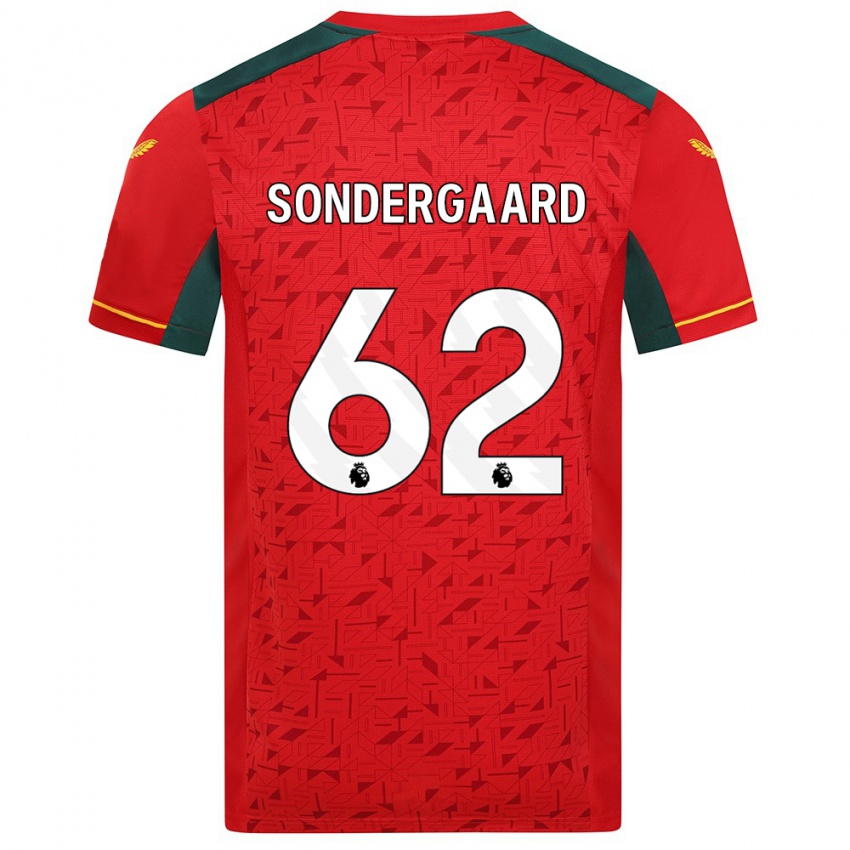 Lapset Andreas Sondergaard #62 Punainen Vieraspaita 2023/24 Lyhythihainen Paita T-Paita
