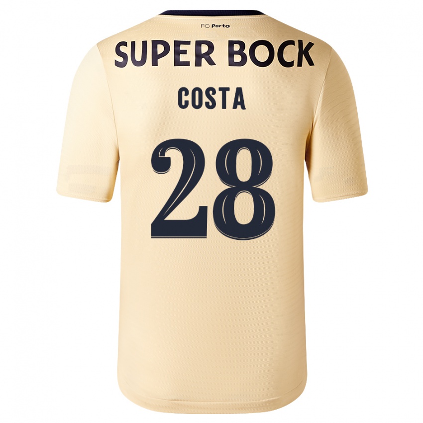 Lapset Bruno Costa #28 Beige-Kultainen Vieraspaita 2023/24 Lyhythihainen Paita T-Paita