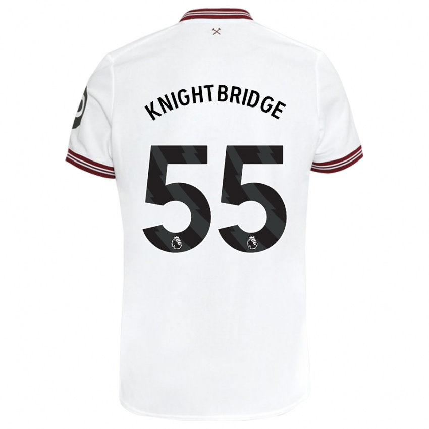 Miesten Jacob Knightbridge #55 Valkoinen Vieraspaita 2023/24 Lyhythihainen Paita T-Paita