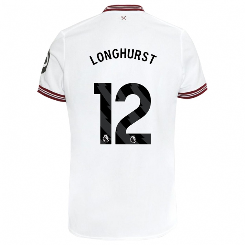 Miesten Kate Longhurst #12 Valkoinen Vieraspaita 2023/24 Lyhythihainen Paita T-Paita