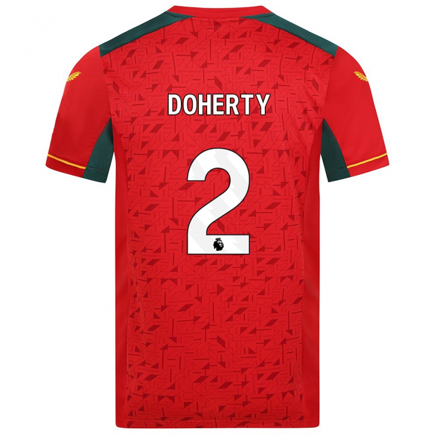 Miesten Matt Doherty #2 Punainen Vieraspaita 2023/24 Lyhythihainen Paita T-Paita