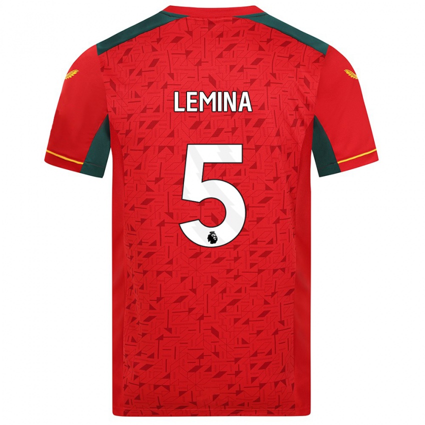 Miesten Mario Lemina #5 Punainen Vieraspaita 2023/24 Lyhythihainen Paita T-Paita