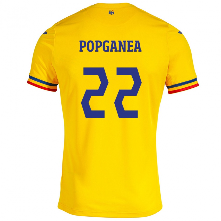 Lapset Romania Mirela Pop-Ganea #22 Keltainen Kotipaita 24-26 Lyhythihainen Paita T-Paita