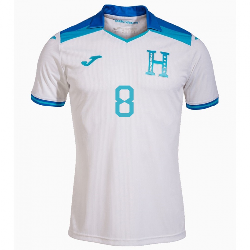 Lapset Honduras Daylor Cacho #8 Valkoinen Kotipaita 24-26 Lyhythihainen Paita T-Paita