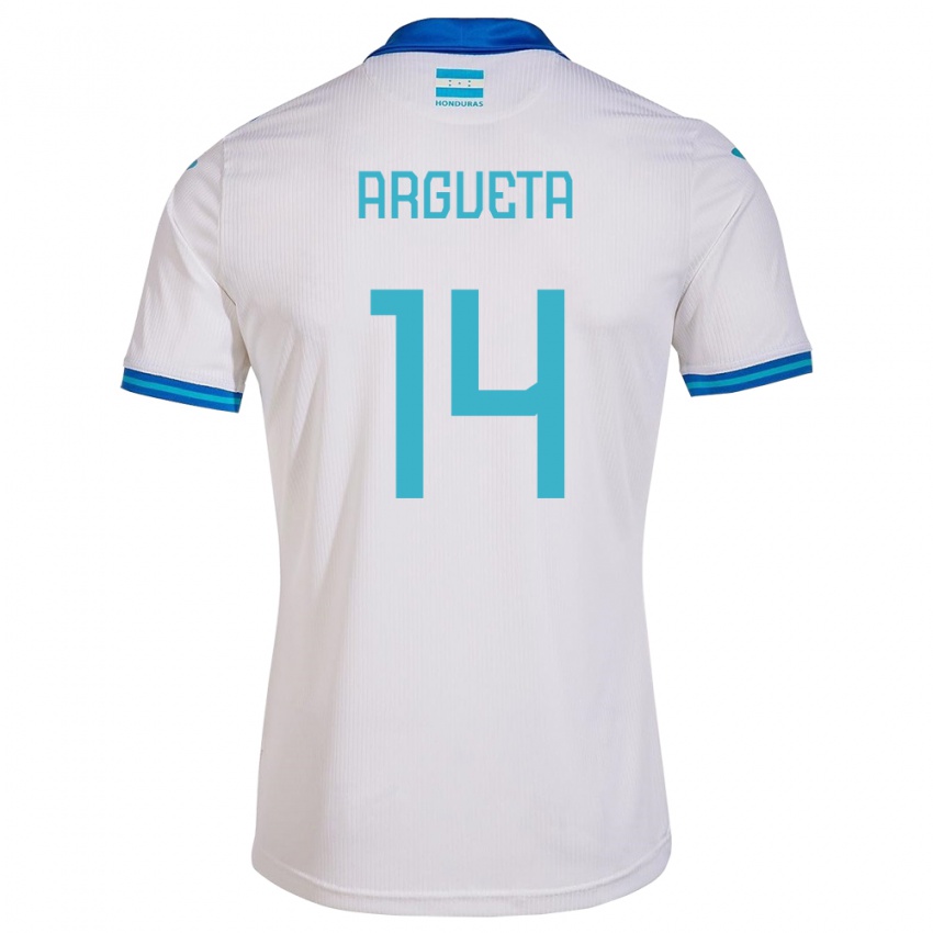 Lapset Honduras Carlos Argueta #14 Valkoinen Kotipaita 24-26 Lyhythihainen Paita T-Paita