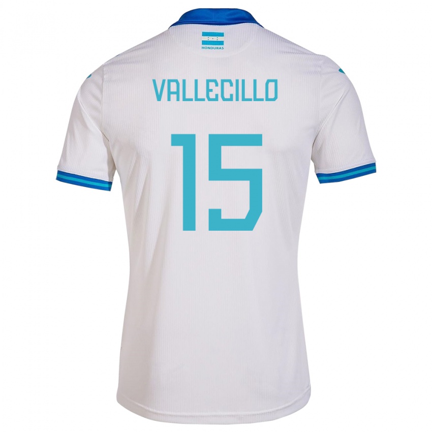 Lapset Honduras Eric Vallecillo #15 Valkoinen Kotipaita 24-26 Lyhythihainen Paita T-Paita