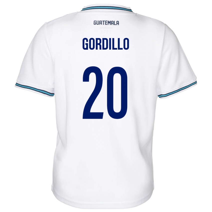 Lapset Guatemala Gerardo Gordillo #20 Valkoinen Kotipaita 24-26 Lyhythihainen Paita T-Paita