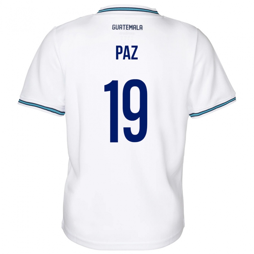 Lapset Guatemala Vidal Paz #19 Valkoinen Kotipaita 24-26 Lyhythihainen Paita T-Paita