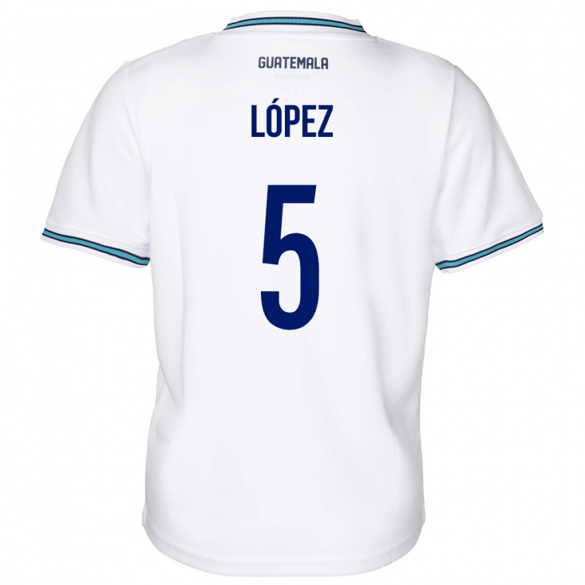 Lapset Guatemala Jeffery López #5 Valkoinen Kotipaita 24-26 Lyhythihainen Paita T-Paita