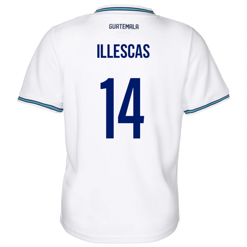 Lapset Guatemala Kevin Illescas #14 Valkoinen Kotipaita 24-26 Lyhythihainen Paita T-Paita