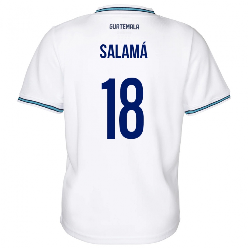 Lapset Guatemala Anthony Salamá #18 Valkoinen Kotipaita 24-26 Lyhythihainen Paita T-Paita