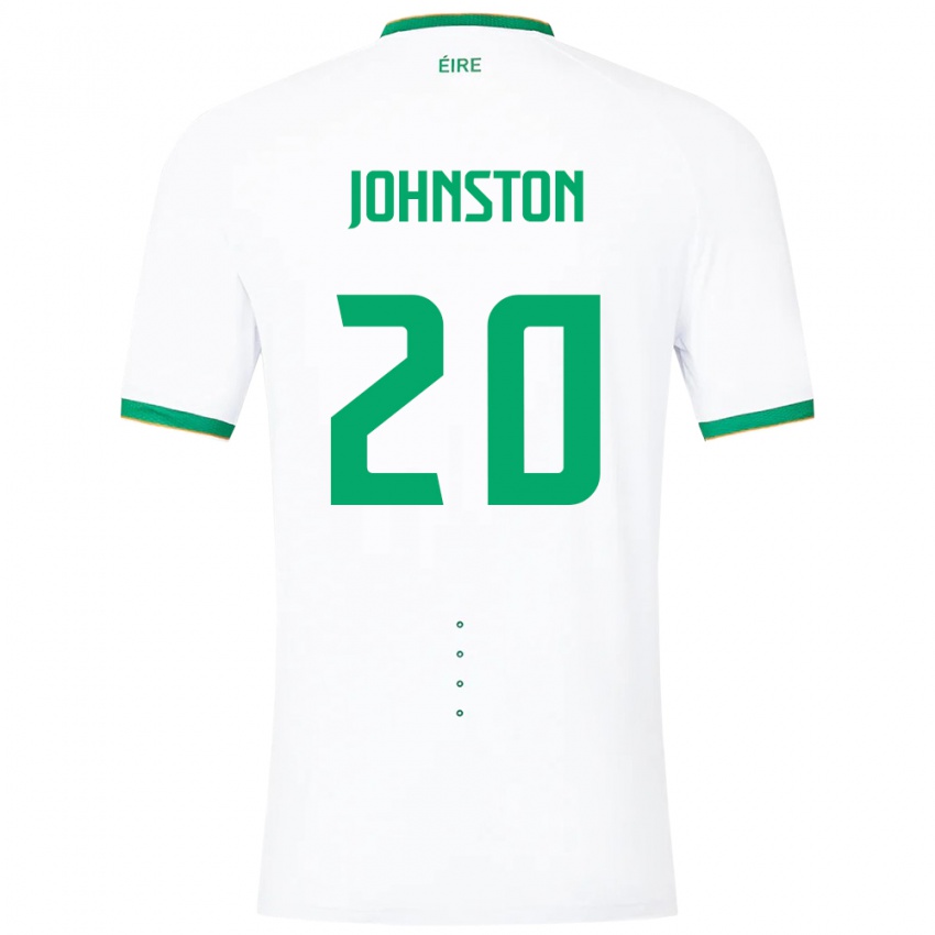 Lapset Irlanti Mikey Johnston #20 Valkoinen Vieraspaita 24-26 Lyhythihainen Paita T-Paita