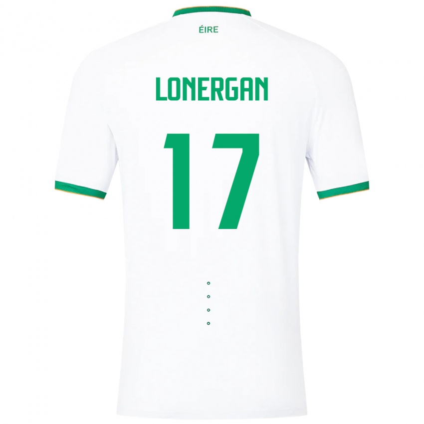 Lapset Irlanti Tom Lonergan #17 Valkoinen Vieraspaita 24-26 Lyhythihainen Paita T-Paita