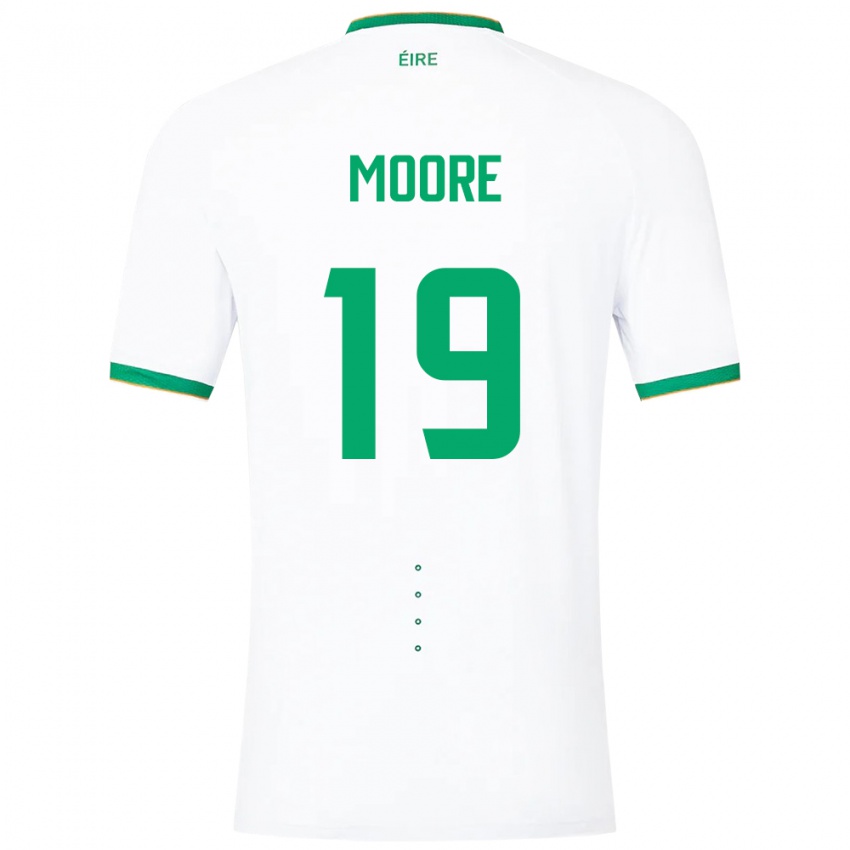 Lapset Irlanti Sean Moore #19 Valkoinen Vieraspaita 24-26 Lyhythihainen Paita T-Paita