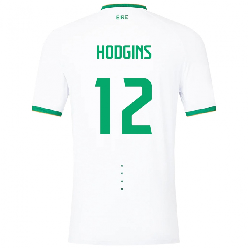 Lapset Irlanti Gavin Hodgins #12 Valkoinen Vieraspaita 24-26 Lyhythihainen Paita T-Paita