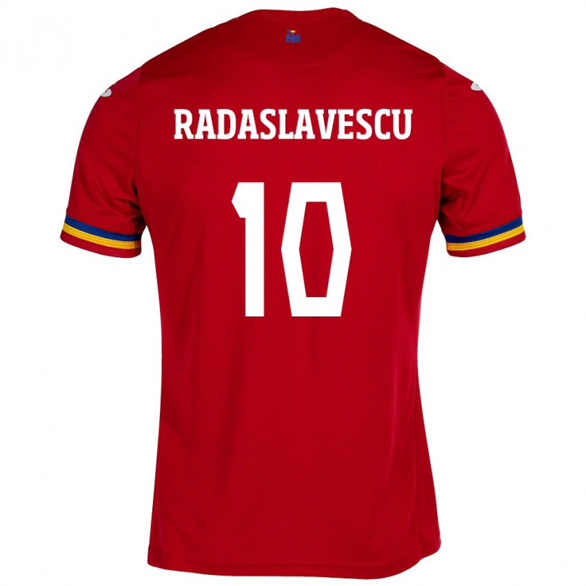 Lapset Romania Eduard Radaslavescu #10 Punainen Vieraspaita 24-26 Lyhythihainen Paita T-Paita