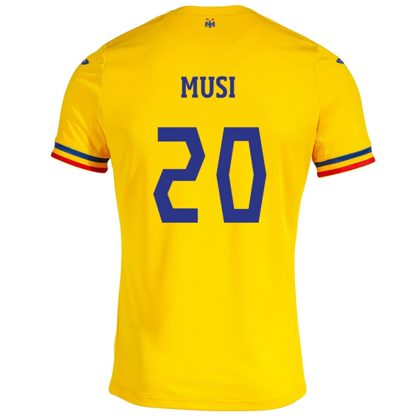 Miesten Romania Alexandru Musi #20 Keltainen Kotipaita 24-26 Lyhythihainen Paita T-Paita