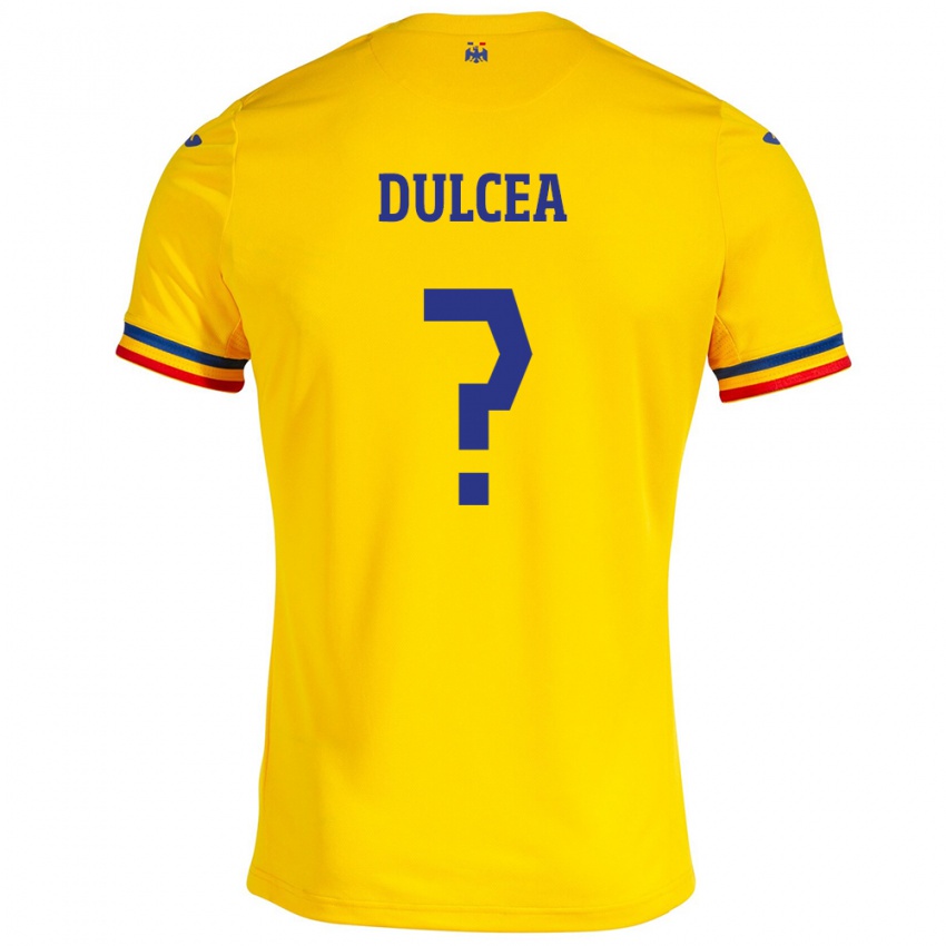 Miesten Romania Patrick Dulcea #0 Keltainen Kotipaita 24-26 Lyhythihainen Paita T-Paita