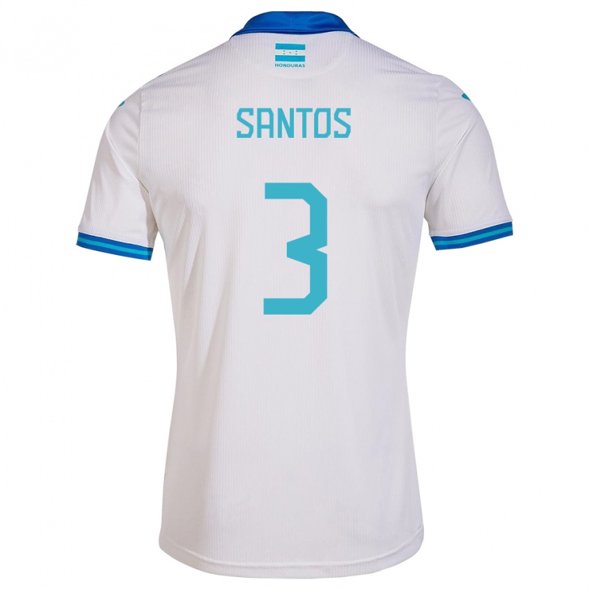 Miesten Honduras Marcelo Santos #3 Valkoinen Kotipaita 24-26 Lyhythihainen Paita T-Paita