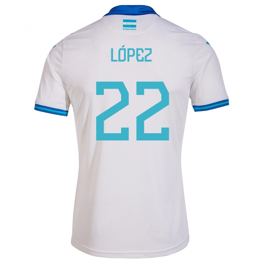 Miesten Honduras Luis López #22 Valkoinen Kotipaita 24-26 Lyhythihainen Paita T-Paita