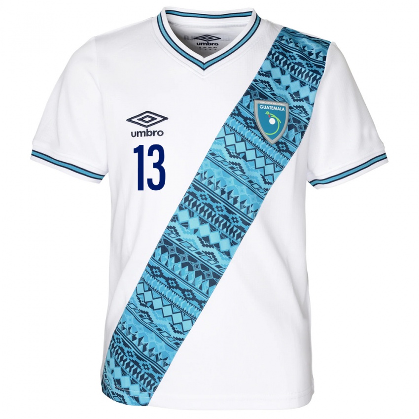 Miesten Guatemala Selvin Sagastume #13 Valkoinen Kotipaita 24-26 Lyhythihainen Paita T-Paita