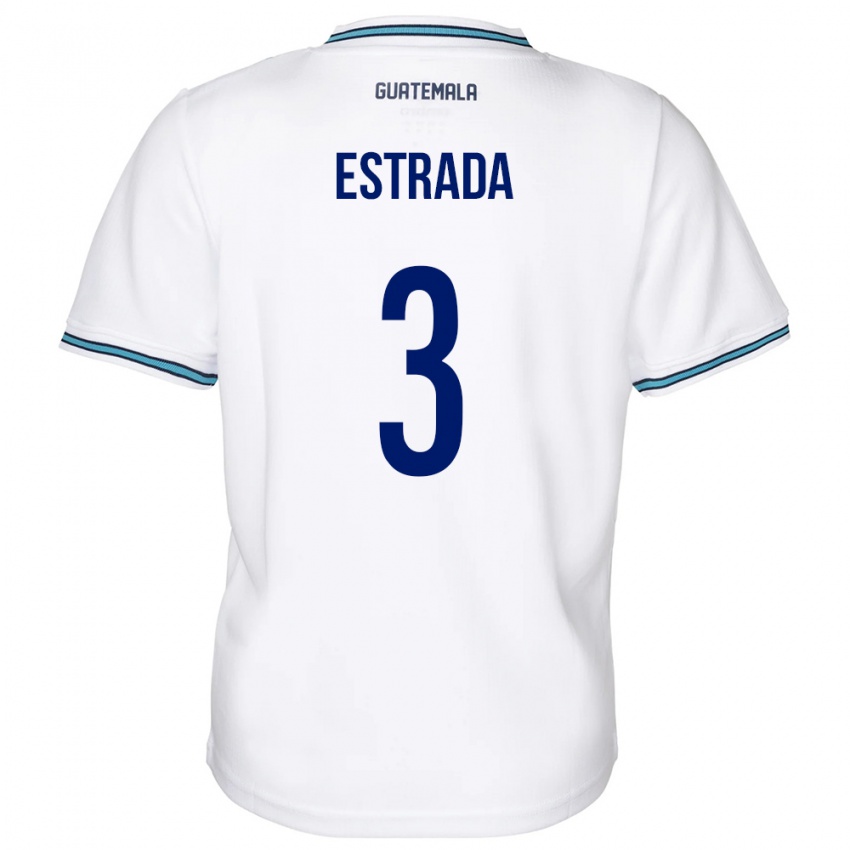 Miesten Guatemala Carlos Estrada #3 Valkoinen Kotipaita 24-26 Lyhythihainen Paita T-Paita