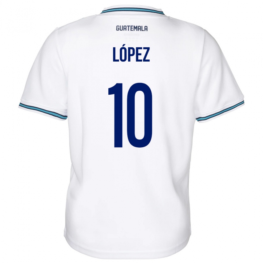 Miesten Guatemala Antonio López #10 Valkoinen Kotipaita 24-26 Lyhythihainen Paita T-Paita