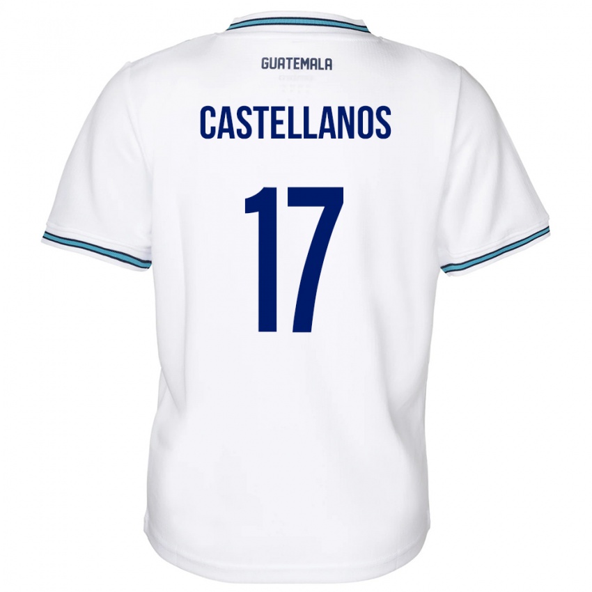 Miesten Guatemala Óscar Castellanos #17 Valkoinen Kotipaita 24-26 Lyhythihainen Paita T-Paita