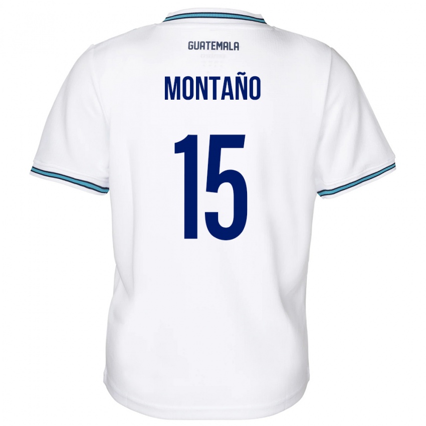 Miesten Guatemala Figo Montaño #15 Valkoinen Kotipaita 24-26 Lyhythihainen Paita T-Paita