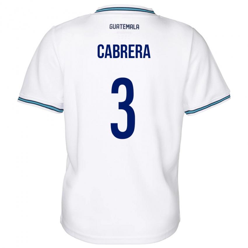 Miesten Guatemala Gabriel Cabrera #3 Valkoinen Kotipaita 24-26 Lyhythihainen Paita T-Paita