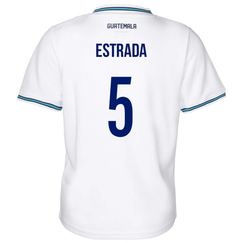 Miesten Guatemala Elizabeth Estrada #5 Valkoinen Kotipaita 24-26 Lyhythihainen Paita T-Paita