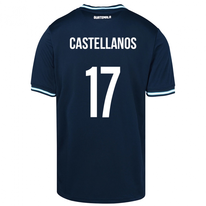 Miesten Guatemala Óscar Castellanos #17 Sininen Vieraspaita 24-26 Lyhythihainen Paita T-Paita