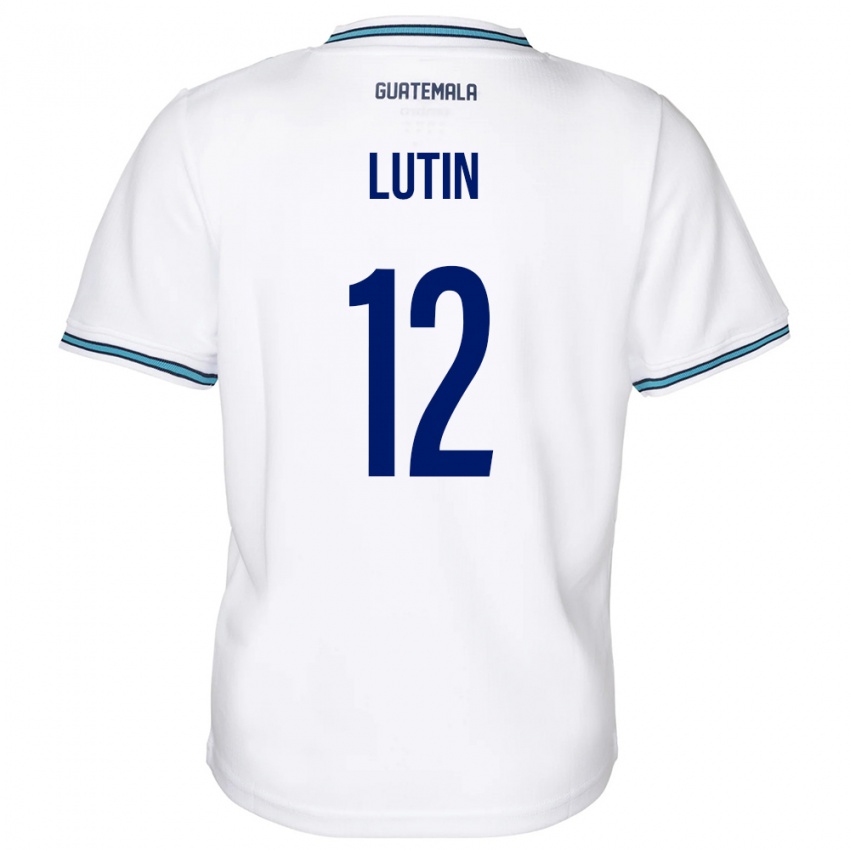 Naisten Guatemala John Lutin #12 Valkoinen Kotipaita 24-26 Lyhythihainen Paita T-Paita