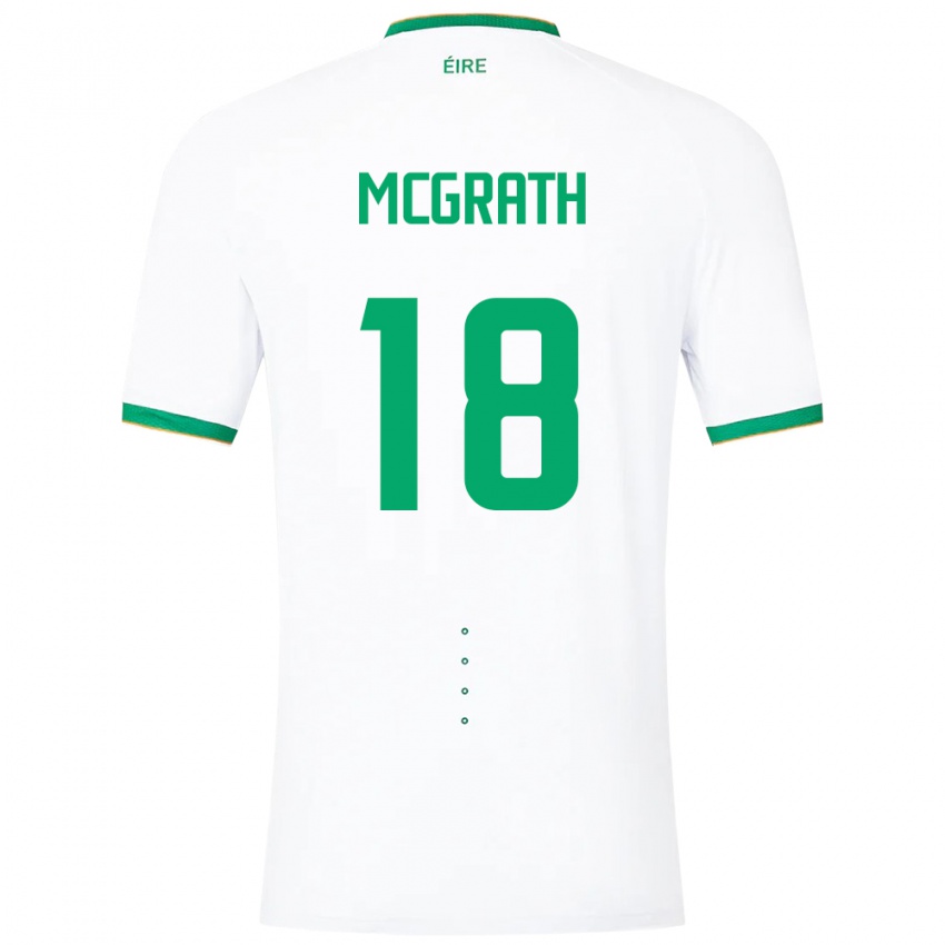 Naisten Irlanti Jamie Mcgrath #18 Valkoinen Vieraspaita 24-26 Lyhythihainen Paita T-Paita