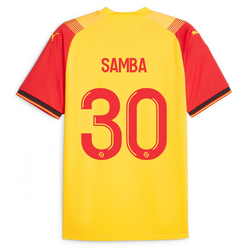 Lapset Brice Samba #30 Keltainen Kotipaita 2023/24 Lyhythihainen Paita T-Paita