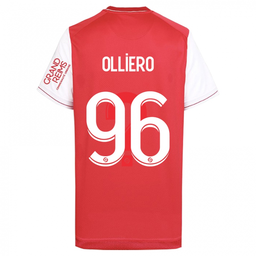 Lapset Alexandre Olliero #96 Punainen Kotipaita 2023/24 Lyhythihainen Paita T-Paita