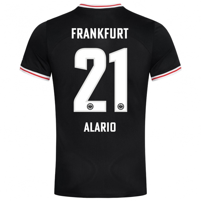 Lapset Lucas Alario #21 Musta Vieraspaita 2023/24 Lyhythihainen Paita T-Paita