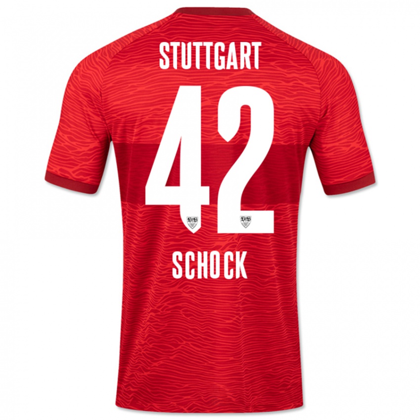 Lapset Florian Schock #42 Punainen Vieraspaita 2023/24 Lyhythihainen Paita T-Paita