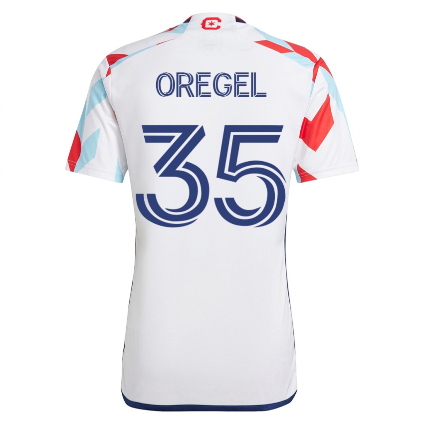 Lapset Sergio Oregel #35 Valkoinen Sininen Vieraspaita 2023/24 Lyhythihainen Paita T-Paita