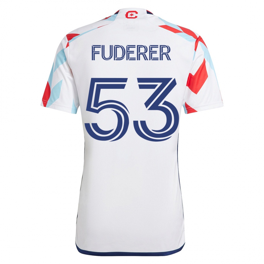 Lapset Jake Fuderer #53 Valkoinen Sininen Vieraspaita 2023/24 Lyhythihainen Paita T-Paita