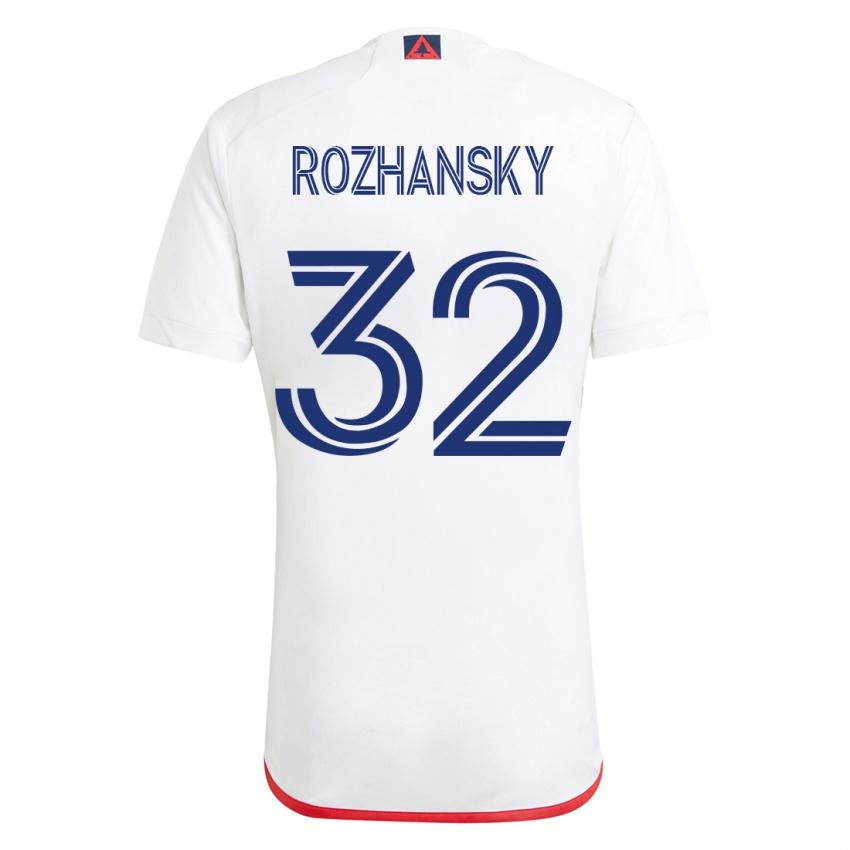 Lapset Jake Rozhansky #32 Valkoinen Punainen Vieraspaita 2023/24 Lyhythihainen Paita T-Paita