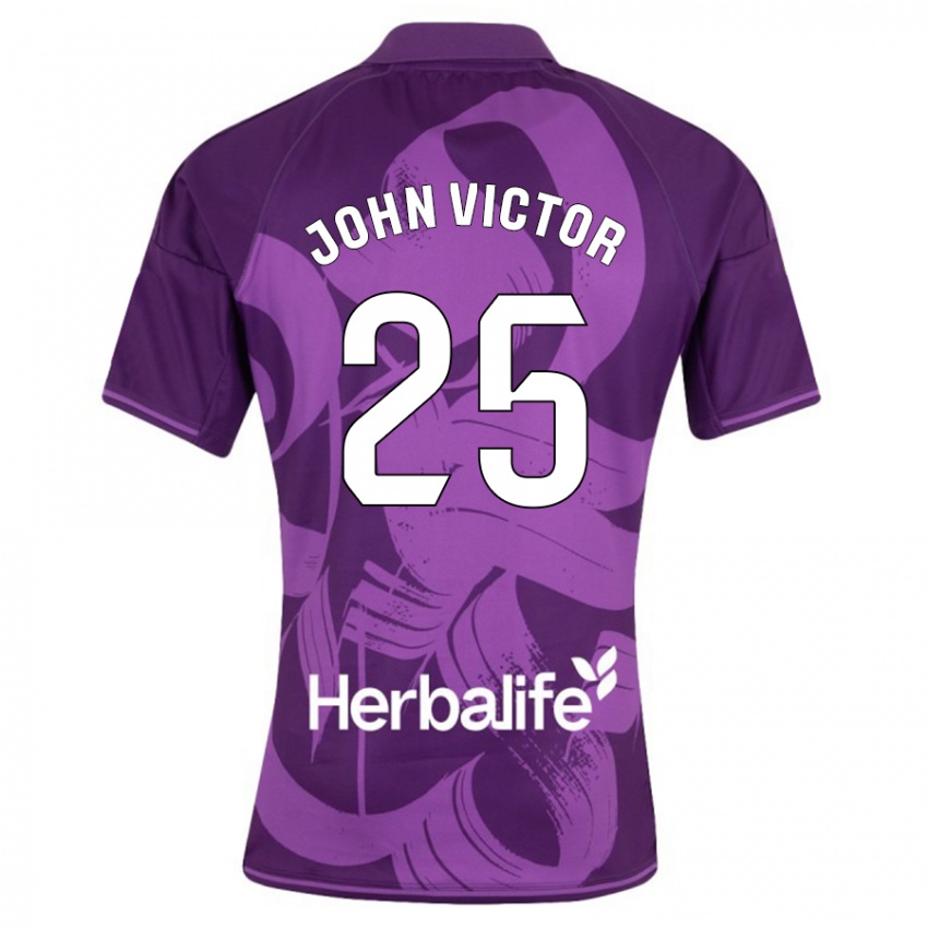 Lapset John Victor #25 Violetti Vieraspaita 2023/24 Lyhythihainen Paita T-Paita