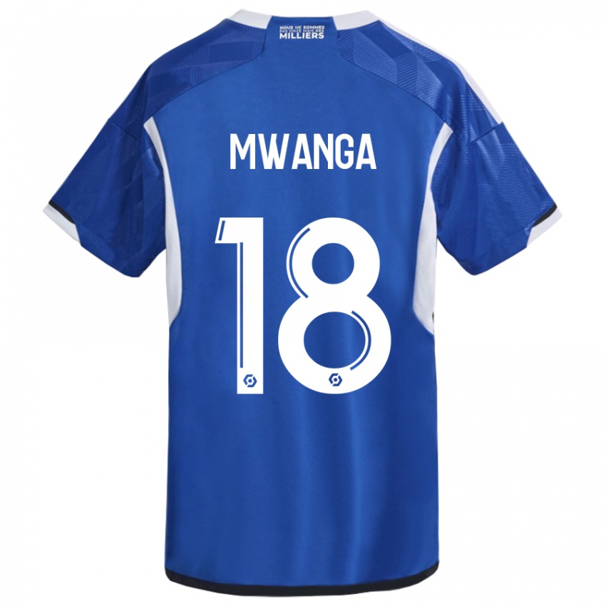 Miesten Junior Mwanga #18 Sininen Kotipaita 2023/24 Lyhythihainen Paita T-Paita