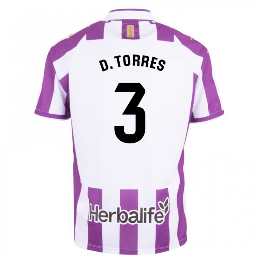 Miesten David Torres #3 Purppura Kotipaita 2023/24 Lyhythihainen Paita T-Paita