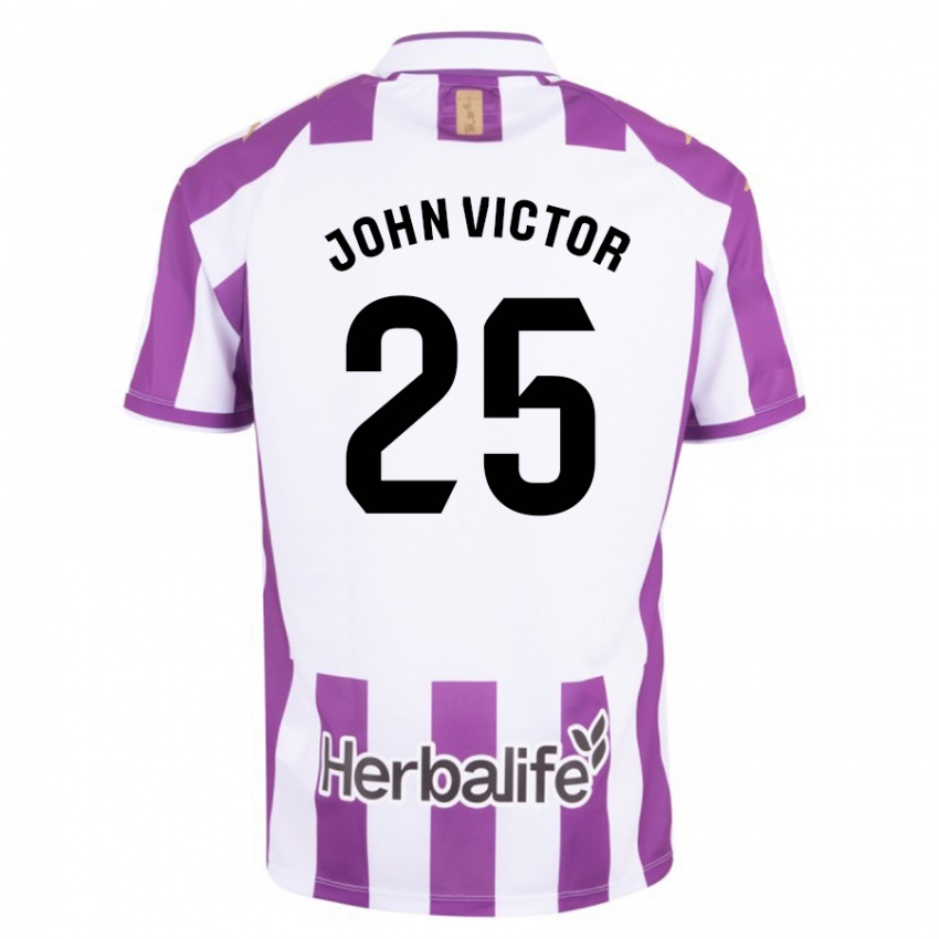 Miesten John Victor #25 Purppura Kotipaita 2023/24 Lyhythihainen Paita T-Paita