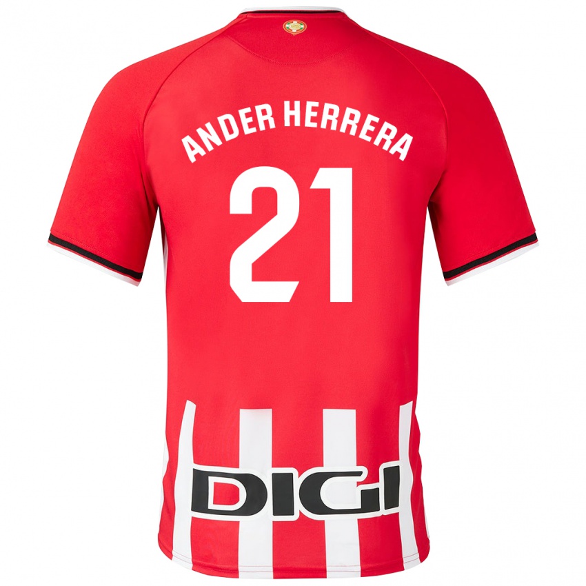 Miesten Ander Herrera #21 Punainen Kotipaita 2023/24 Lyhythihainen Paita T-Paita