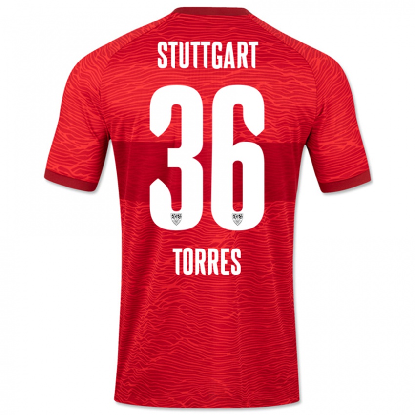 Miesten Yohann Torres #36 Punainen Vieraspaita 2023/24 Lyhythihainen Paita T-Paita