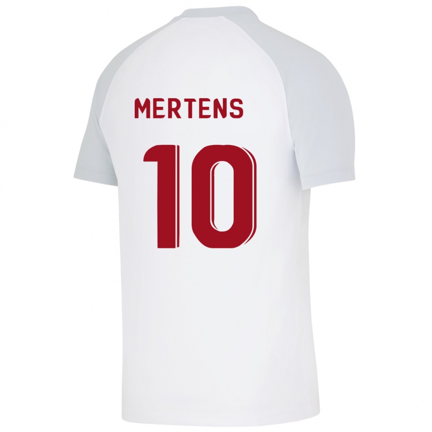 Miesten Dries Mertens #10 Valkoinen Vieraspaita 2023/24 Lyhythihainen Paita T-Paita