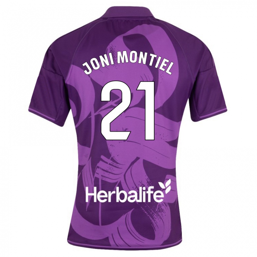 Miesten Joni Montiel #21 Violetti Vieraspaita 2023/24 Lyhythihainen Paita T-Paita